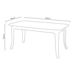KH010100207 Stół KING 240 transparentny - poliwęglan, szkło hartowane King Home