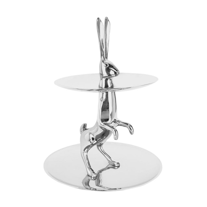 61349 KARE patera / etażerka BUNNY srebrna King Home