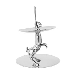 61349 KARE patera / etażerka BUNNY srebrna King Home