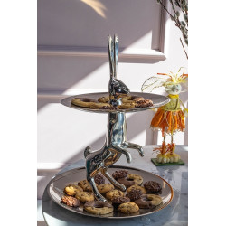 61349 KARE patera / etażerka BUNNY srebrna King Home