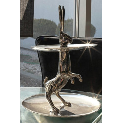 61349 KARE patera / etażerka BUNNY srebrna King Home