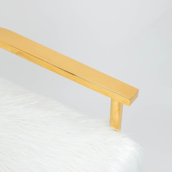 82669 KARE fotel MR. FLUFFY biały / złoty King Home