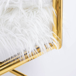 82669 KARE fotel MR. FLUFFY biały / złoty King Home