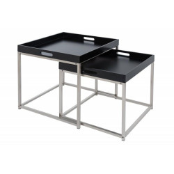 41358 INVICTA zestaw stolików ELEMENTS 2er  czarne King Home