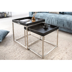 41358 INVICTA zestaw stolików ELEMENTS 2er  czarne King Home