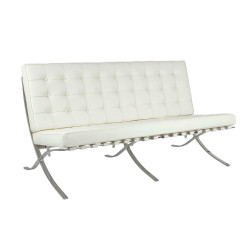 KH1501100137 Sofa trzyosobowa BARCELON PRESTIGE PLUS biała - włoska skóra naturalna King Home