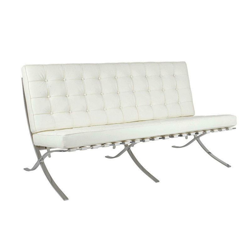 KH1501100137 Sofa trzyosobowa BARCELON PRESTIGE PLUS biała - włoska skóra naturalna King Home