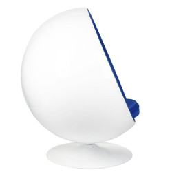 JH-066.BLUE Fotel BALL biało-niebieski - włókno szklane King Home