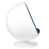JH-066.BLUE Fotel BALL biało-niebieski - włókno szklane King Home