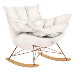 KH1301100127 Fotel bujany SWING VELVET beżowy King Home