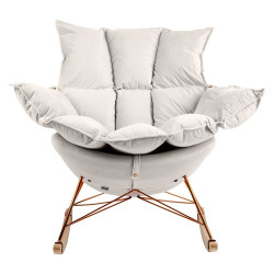 KH1301100127 Fotel bujany SWING VELVET beżowy King Home