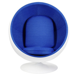JH-066.BLUE Fotel BALL biało-niebieski - włókno szklane King Home