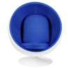JH-066.BLUE Fotel BALL biało-niebieski - włókno szklane King Home