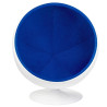 JH-066.BLUE Fotel BALL biało-niebieski - włókno szklane King Home