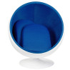 JH-066.BLUE Fotel BALL biało-niebieski - włókno szklane King Home