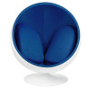 JH-066.BLUE Fotel BALL biało-niebieski - włókno szklane King Home