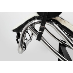 KH1501100166 Leżanka DIVANO PONY czarno biała - skóra naturalna, chrom King Home