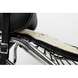 KH1501100166 Leżanka DIVANO PONY czarno biała - skóra naturalna, chrom King Home