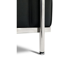 KH1501100200 Fotel SOFT LC2 czarny - włoska skóra naturalna, chrom King Home