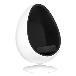 JH-069.BLACK Fotel OVALIA biało-czarny - włókno szklane King Home