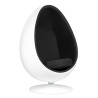 JH-069.BLACK Fotel OVALIA biało-czarny - włókno szklane King Home
