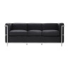 KH1501100202 Sofa trzyosobowa SOFT LC2 czarna - włoska skóra naturalna, metal King Home