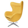 KH1501100195 Fotel EGG SZEROKI musztardowy.13 - wełna, podstawa stal King Home