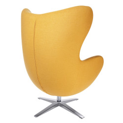 KH1501100195 Fotel EGG SZEROKI musztardowy.13 - wełna, podstawa stal King Home