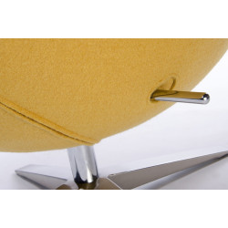 KH1501100195 Fotel EGG SZEROKI musztardowy.13 - wełna, podstawa stal King Home