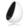 JH-069.BLACK Fotel OVALIA biało-czarny - włókno szklane King Home