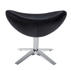 KH1501100194 Podnóżek EGG SZEROKI VELVET czarny.50 - welur, podstawa stal King Home