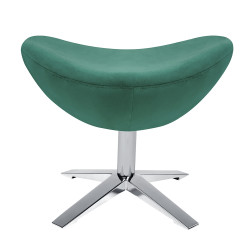 KH1501100186 Podnóżek EGG SZEROKI VELVET ciemny zielony.18 - welur, podstawa stal King Home