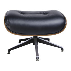 KH1501100213 Fotel LOUNGE czarny / róża z podnóżkiem King Home