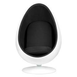 JH-069.BLACK Fotel OVALIA biało-czarny - włókno szklane King Home