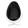 JH-069.BLACK Fotel OVALIA biało-czarny - włókno szklane King Home