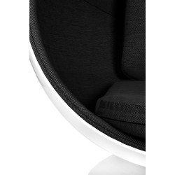 JH-069.BLACK Fotel OVALIA biało-czarny - włókno szklane King Home