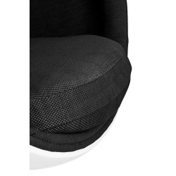 JH-069.BLACK Fotel OVALIA biało-czarny - włókno szklane King Home