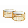 83456 KARE zestaw stolików kawowych WIRE mosiądz King Home