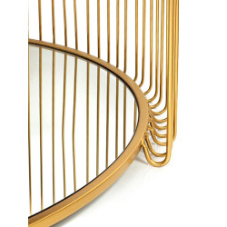 87674 KARE zestaw stolików WIRE DOUBLE I mosiądz King Home