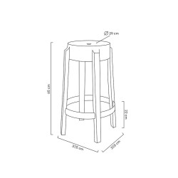 118-APC1.BLACK Krzesło barowe CHARLES 65 czarne - poliwęglan King Home