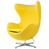 JH-026.MUSZTARDA.21 Fotel EGG CLASSIC musztardowy.21 - wełna, podstawa aluminiowa King Home