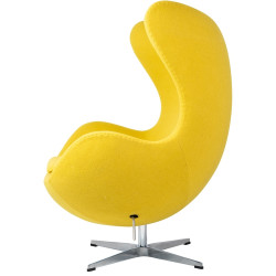 JH-026.MUSZTARDA.21 Fotel EGG CLASSIC musztardowy.21 - wełna, podstawa aluminiowa King Home
