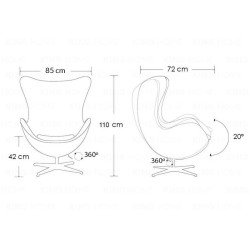 JH-026.MUSZTARDA.21 Fotel EGG CLASSIC musztardowy.21 - wełna, podstawa aluminiowa King Home