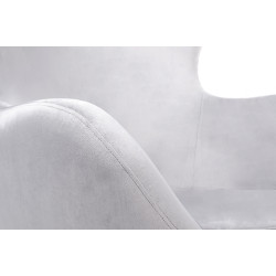 HE-066.HM8.37.LGREY Fotel EGG SZEROKI VELVET jasny szary.37 - welur, podstawa stal King Home
