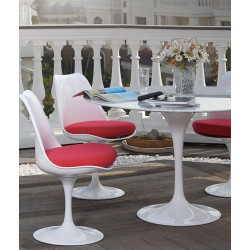 GT-09M.FI120 Stół TULIP MARBLE 120 CARRARA biały - blat okrągły marmurowy, metal King Home