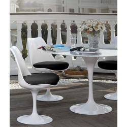 GT-09M.FI120 Stół TULIP MARBLE 120 CARRARA biały - blat okrągły marmurowy, metal King Home