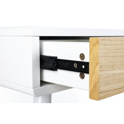 LL-009 Biurko ARONE dąb - biały blat, dębowe szuflady i nogi King Home