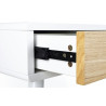 LL-009 Biurko ARONE dąb - biały blat, dębowe szuflady i nogi King Home