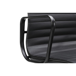 B055.BLACKL Fotel biurowy BODY PRESTIGE PLUS czarny - skóra naturalna, aluminium King Home