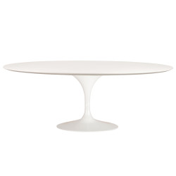 RT-335V.MDF Stół TULIP ELLIPSE biały - blat owalny MDF, metal King Home